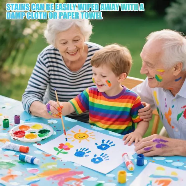 Alt view image 6 of 7 - Blue Sky White Clouds Birthday Party Supplies, Cartoon Story Birthday Blue Sky Tablecloth, Table Cover for Boy's and Girls Toy Party Supplies (54 x 108 Inch)