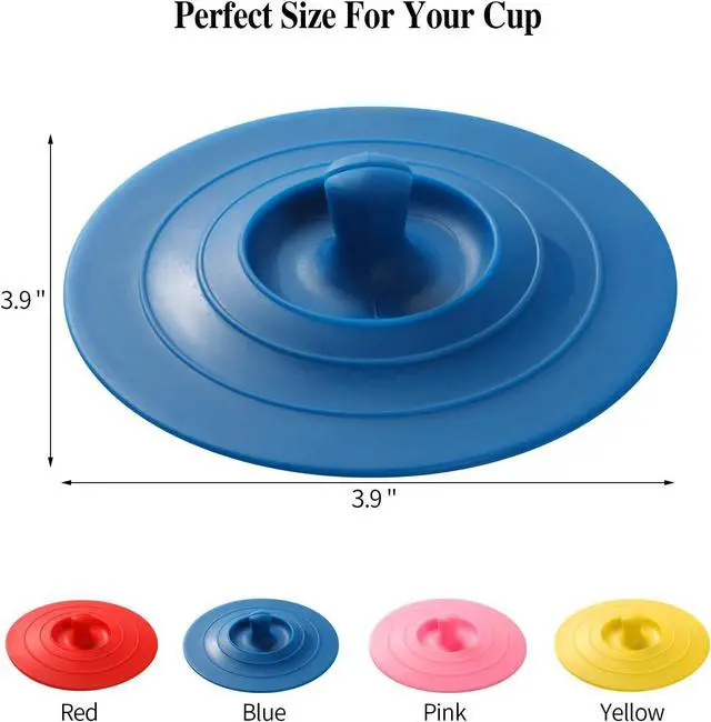 Alt view image 2 of 7 - Silicone Cup Covers (Set of 4),Multicolored Silicone Lids for Mugs | Mug Covers for Mugs, Cups, Tea Pots,Flexible Mug CoversHot Cup Lids for Coffee & Tea