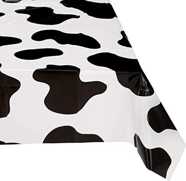 Main image of Rhode Island Novelty 54 Inch x 72 Inch Cow PNT Plastic Tablecloth One Per Order