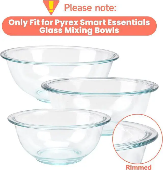 Alt view image 2 of 7 - Silicone Replacement Lids for Pyrex Smart Essentials Prepware 325 Rimmed Glass Mixing Bowl, Food Grade Silicone, Sturdy & Durable Cover, Dishwasher & Microwave Safe - 1 Pack