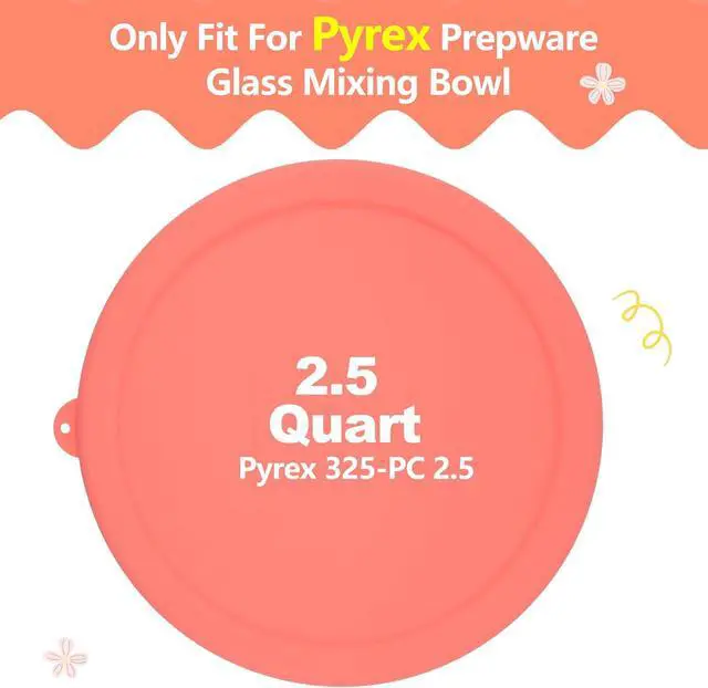 Alt view image 3 of 7 - Silicone Replacement Lids for Pyrex Smart Essentials Prepware 325 Rimmed Glass Mixing Bowl, Food Grade Silicone, Sturdy & Durable Cover, Dishwasher & Microwave Safe - 1 Pack