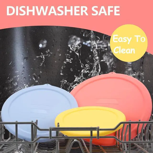 Alt view image 6 of 7 - Silicone Replacement Lids for Pyrex Smart Essentials Prepware 325 Rimmed Glass Mixing Bowl, Food Grade Silicone, Sturdy & Durable Cover, Dishwasher & Microwave Safe - 1 Pack
