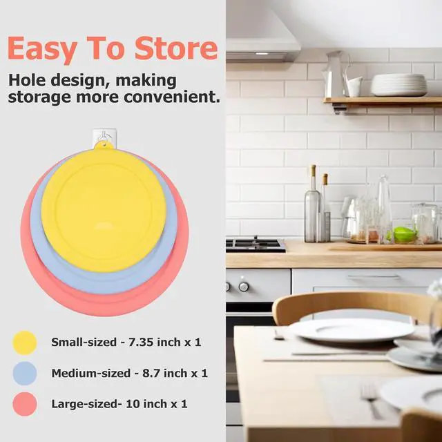 Alt view image 7 of 7 - Silicone Replacement Lids for Pyrex Smart Essentials Prepware 325 Rimmed Glass Mixing Bowl, Food Grade Silicone, Sturdy & Durable Cover, Dishwasher & Microwave Safe - 1 Pack