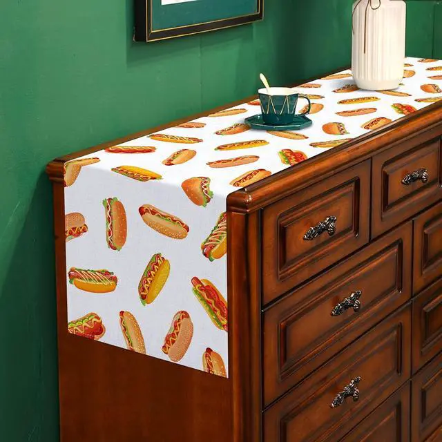 Alt view image 6 of 6 - Hot Dog Table Runner Hot Dog Birthday Party Decorations A Weenie Bit Older Dining Room Home Kitchen Table Decor (13" x 72")