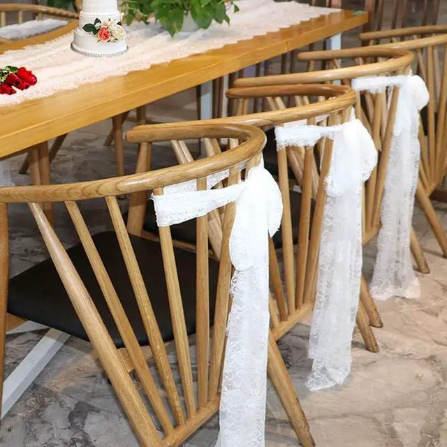 Alt view image 6 of 7 - 2 Pcs White Lace Table Runner 14 x 120 Inch Vintage Table Runner for Wedding Bridal Shower Baby Shower Party Table Decoration Rustic Rose Embroidered Boho Lace Runners