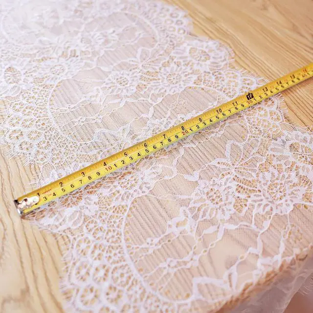 Alt view image 7 of 7 - 1 Pcs White Lace Table Runner 14 x 120 Inch Vintage Rustic Table Runner for Wedding Bridal Shower Baby Shower Party Decorations Embroidered Boho Lace Table Cloth Runners