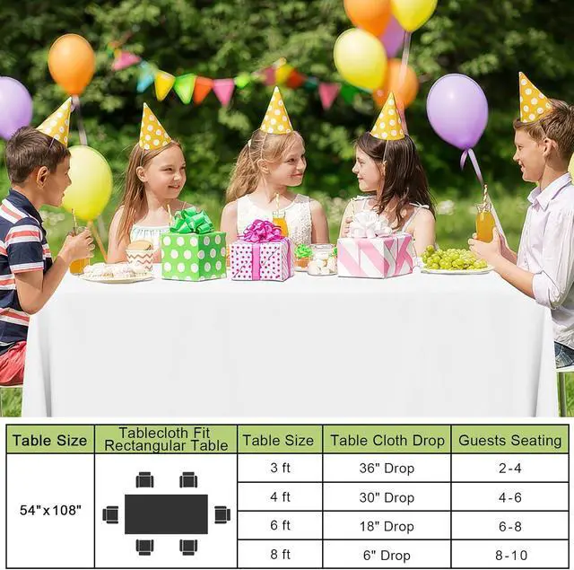Alt view image 6 of 7 - Smiry Disposable Table Cloth - 6 Pack, 54 x 108 Inch Waterproof Rectangle Tablecloths for Parties, Decorative Plastic Table Cover, Leakproof & Sturdy, White