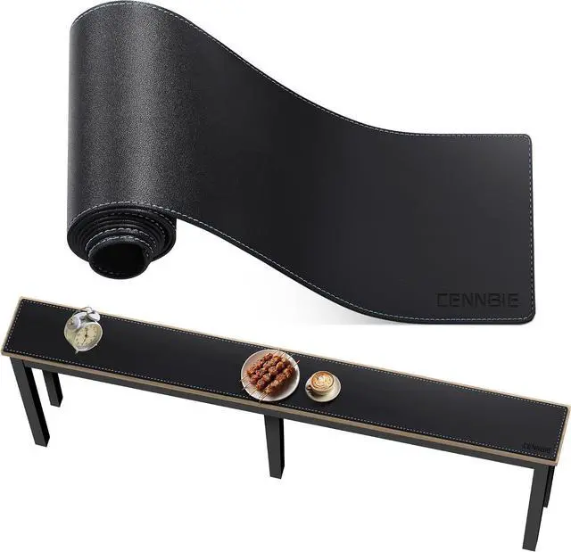 Main image of CENNBIE Console Table Leather Cover - 78.8 x 5.9 Inches Sofa Table Narrow Long Mat - TV/Media/Gaming/Center Console Table Protector Pad for Narrow Side Table, Sideboard, Entryway Table (Black)