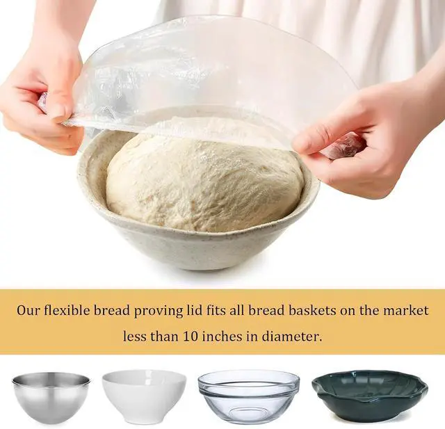 Alt view image 3 of 7 - 120PCS Reusable Bowl Covers for Bread Proofing, Elastic Plastic Covers for Sourdough Rising and Baking Supplies, Stretchable Wrap for Storage Containers
