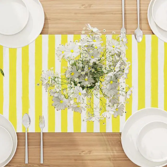 Alt view image 4 of 6 - Yellow Ice Cream Hello Summer Table Runner Summer Hawaiian Hawaii Party Ice Cream Party Decorations and Supplies for Home 13x72 Inch