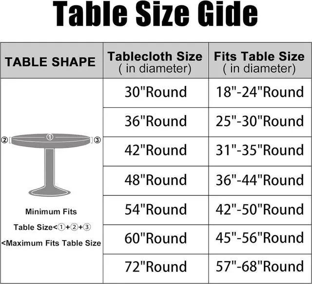 Alt view image 2 of 7 - Smiry Round Picnic Tablecloth, Waterproof Elastic Fitted Table Covers for 45" - 56" Tables, Wipeable Flannel Backed Vinyl Tablecloths for Camping, Indoor, Outdoor, Grey & White