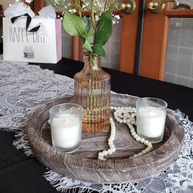 Alt view image 5 of 7 - Hibate 3 Pack White Thin Boho Lace Table Runner Embroidered Dresser Runners for Party Wedding Decor Bridal Shower Decorations (14" W x 120" L)