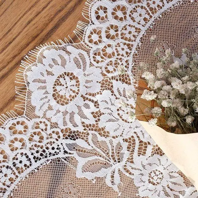 Alt view image 2 of 7 - Hooqict 4 Pack White Lace Table Runner 14 x 120 Inch Ivory Embroidered Boho Table Runner for Rustic Wedding Reception Dinner Table Decorations Baby Shower Bridal Shower Vintage Table Runners