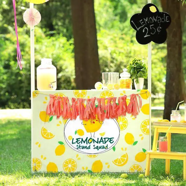Alt view image 4 of 6 - 45" x 31" Lemonade Tablecloth for Lemonade Stand Supplies Lemon Table Cover for Kids Lemon Party Supplies Summer Beach Picnic Birthday Party Decorations(Yellow)
