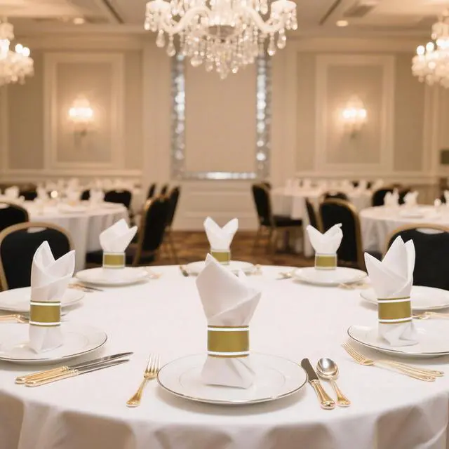 Alt view image 5 of 6 - Penta Angel Paper Napkin Band 100Pcs Self-Adhesive Napkin Rings Bulk for Rolling Silverware Table Setup Wedding Event Party Supply (Gold, One Size)