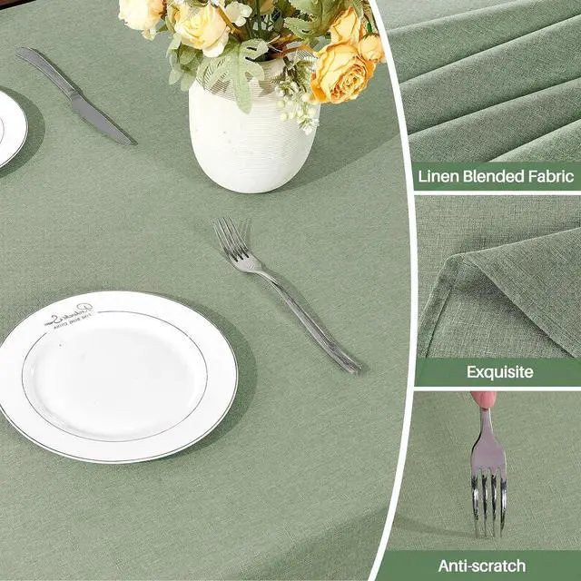 Alt view image 3 of 7 - AUSSPVOCT Textured Round Tablecloth 54 Inch for Birthday Party Home Decor