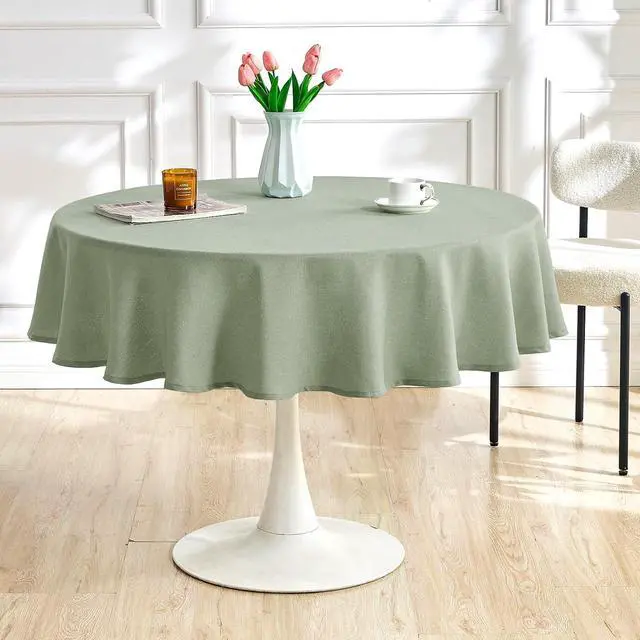 Alt view image 4 of 7 - AUSSPVOCT Textured Round Tablecloth 54 Inch for Birthday Party Home Decor