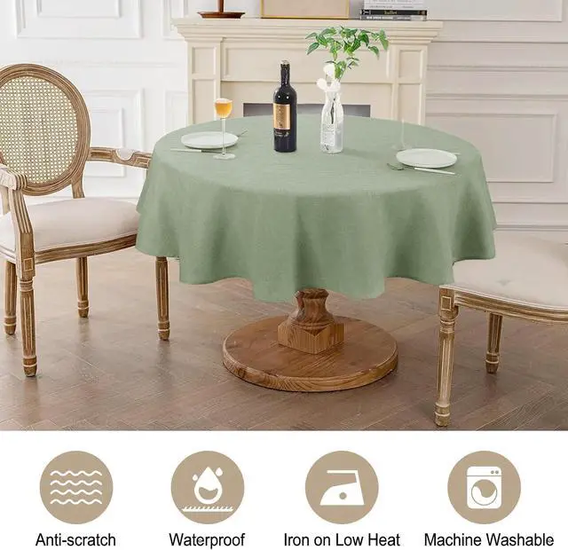 Alt view image 7 of 7 - AUSSPVOCT Textured Round Tablecloth 54 Inch for Birthday Party Home Decor