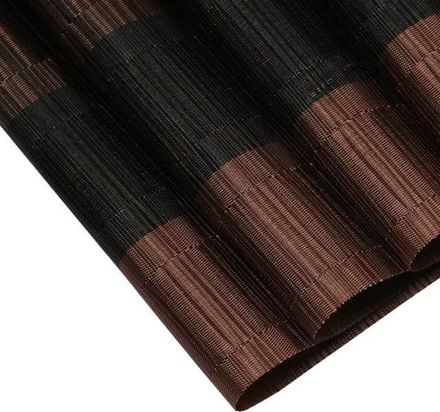 Alt view image 5 of 7 - SHACOS Table Runners Woven Vinyl PVC Table Runner 12 x 36 inch Wipe Clean Bamboo Weave Countertop Table Decor Mats Indoor Outdoor, Ombre Coffee Black