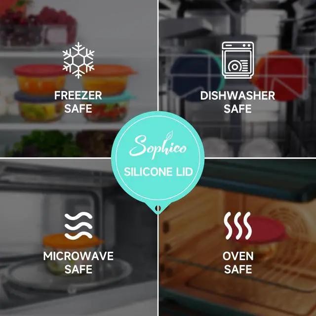 Alt view image 5 of 6 - SOPHICO 2 Cup Silicone Lids Replacement for Pyrex & Anchor Hocking 7200-PC | 2pack, Mint,Food Grade Silicone, LeakproofAirtight Lids, Dishwasher Microwave Safe