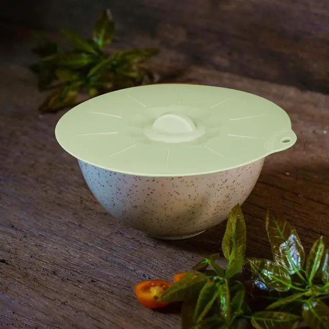 Alt view image 3 of 5 - 4 Pack 7.8" Silicone Lids for Cups Bowls Plates Pans, Microwave Splatter Cover, Kitchen Containers Lids Cover for Food Storage,Light Green Medium