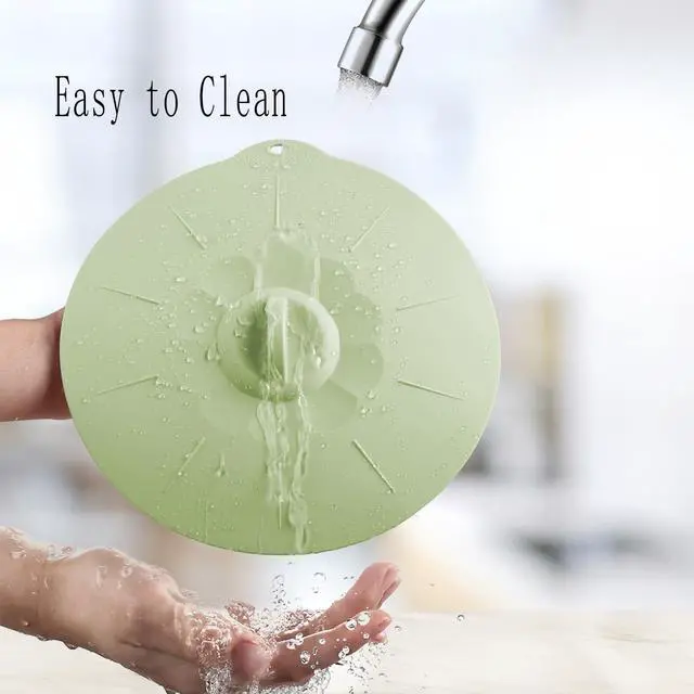 Alt view image 5 of 5 - 4 Pack 7.8" Silicone Lids for Cups Bowls Plates Pans, Microwave Splatter Cover, Kitchen Containers Lids Cover for Food Storage,Light Green Medium