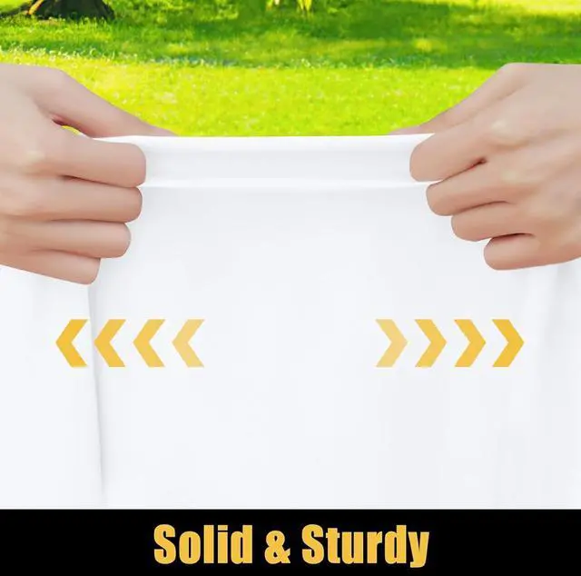Alt view image 3 of 7 - Smiry Rectangle Picnic Table Cloth, Waterproof Elastic Fitted Tablecloths for 6 Foot Tables, Washable Polyester Table Cover for Camping, Indoor and Outdoor (White, 30"x72")