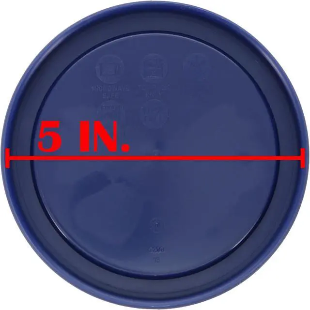 Alt view image 5 of 5 - Pyrex 7200-PC (2-Cup) Blue Food Storage Lid (3-Pack) - Made in USA | BPA-Free Plastic | Top-Rack Dishwasher Safe | Refrigerator Freezer Safe | Secure Fit