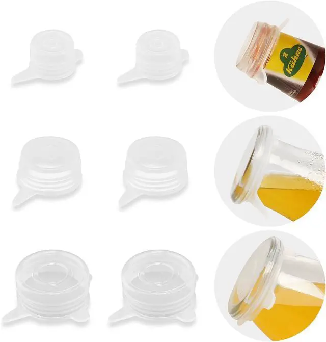 Alt view image 2 of 6 - Extra Small Silicone Stretch Lids Reusable Silicone Jar Cover 3 Different Sizes Fit to 1.2 Inch to 2.4 Inch Small Jars,Food Cans,Bottles 6 Pack