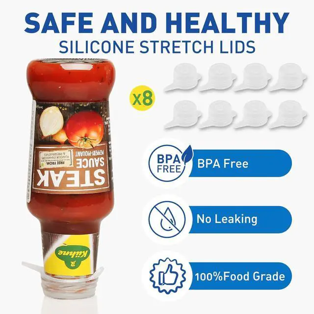 Alt view image 4 of 6 - Extra Small Silicone Stretch Lids Reusable Silicone Jar Cover 3 Different Sizes Fit to 1.2 Inch to 2.4 Inch Small Jars,Food Cans,Bottles 6 Pack