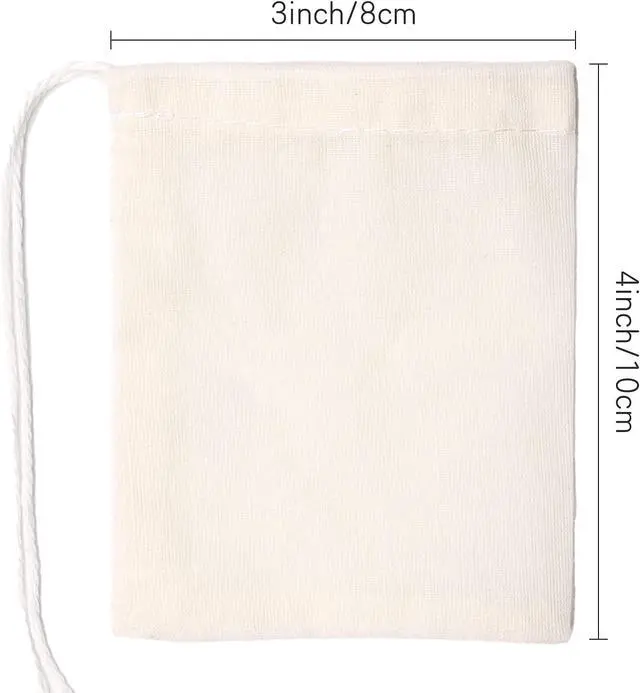 Alt view image 2 of 5 - Limko Cotton Bags Muslin Bags Sachet Bag for Home Supplies (3x4 Inch 10 Pack)