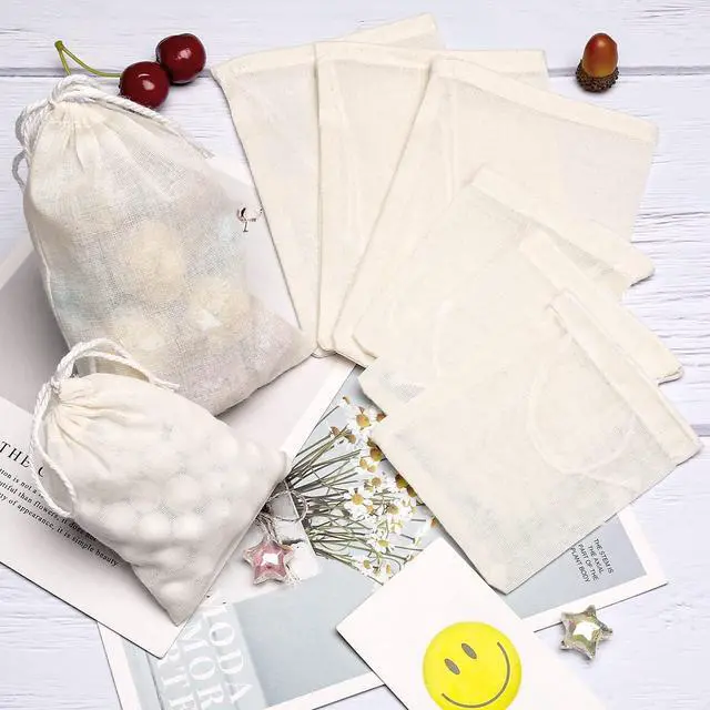 Alt view image 5 of 5 - Limko Cotton Bags Muslin Bags Sachet Bag for Home Supplies (3x4 Inch 10 Pack)