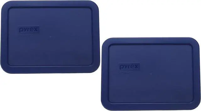 Main image of Pyrex 7210-PC (3-Cup) Blue Food Storage Lid (2-Pack) - Made in USA | BPA-Free Plastic | Rectangle Shape | Replacement Cover | Designed For 7210 Glass Dish | Dishwasher Safe | Meal Prep