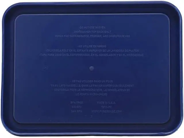 Alt view image 2 of 5 - Pyrex 7210-PC (3-Cup) Blue Food Storage Lid (2-Pack) - Made in USA | BPA-Free Plastic | Rectangle Shape | Replacement Cover | Designed For 7210 Glass Dish | Dishwasher Safe | Meal Prep