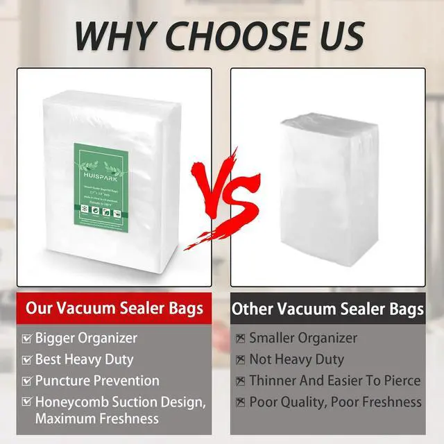 Alt view image 4 of 7 - Vacuum Sealer Bags,2.7"*4" 100 Pcs Heavy Duty Pre-Cut Design Commercial Grade Food Sealable Bag for Heat Seal Food Storage,Boilsafe to 280°F Freezable,Good for Storage,Meal Prep and Sous Vide