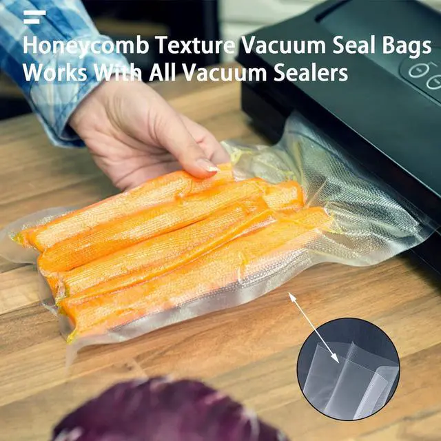 Alt view image 6 of 7 - Vacuum Sealer Bags,2.7"*4" 100 Pcs Heavy Duty Pre-Cut Design Commercial Grade Food Sealable Bag for Heat Seal Food Storage,Boilsafe to 280°F Freezable,Good for Storage,Meal Prep and Sous Vide