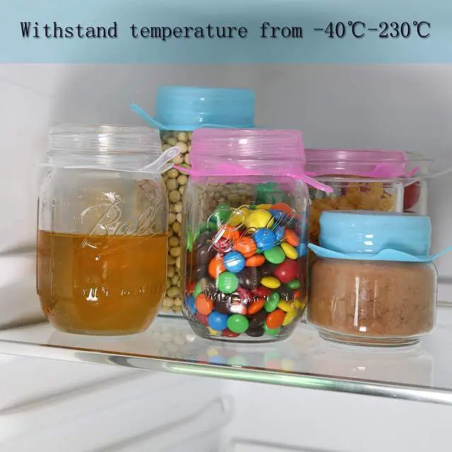 Alt view image 5 of 5 - Extra Small Silicone Stretch Lids 2 Inch 5 pack Same Size Reusable Silicone Jar Cover to Fit 2 Inch to 2.4 Inch Cans Cups Bottles