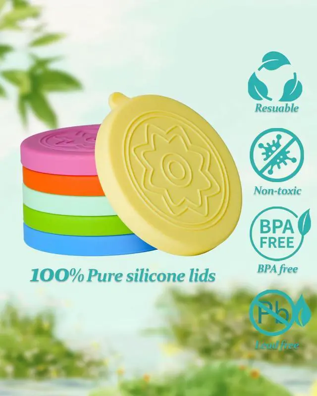 Alt view image 3 of 6 - 12 Pack Silicone Oui Yogurt Jar Lids with 12 Labels, Food-Grade Lids for 5Oz Oui Yogurt Jars, Reusable Silicone Canning Covers Perfect for Oui Yogurt Bottle(Jar not Includ)