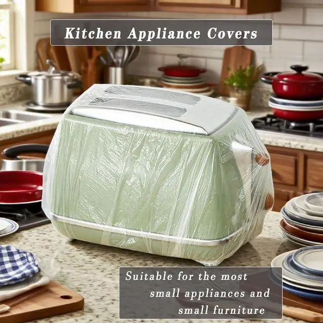 Alt view image 6 of 6 - STAYWILD 30 PCS Kitchen Small Appliance Dust Covers | Disposable Thickened Plastic Cover for Air Fryer,Blender,Coffee Maker,Pressure Cooker & Slow Cooker