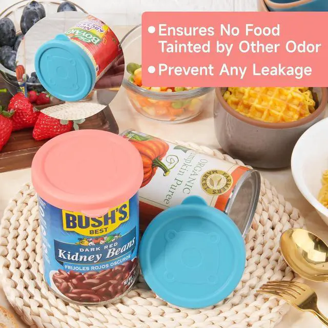Alt view image 5 of 7 - 2PCs 3.0-inch Silicone Can Lids for Chef Boyardee | Van Camp's | Goya | Bush's Best | Farmer's Market Can, Can Cover for Canned Goods, Soup Can Cap, Fit Most Standard Size, Dishwasher Safe (Lids ONLY)