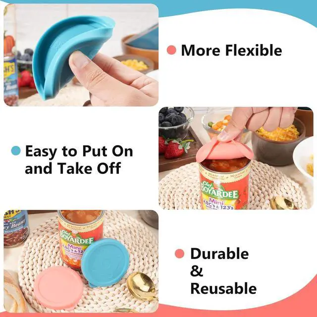 Alt view image 3 of 7 - 2PCs 3.0-inch Silicone Can Lids for Chef Boyardee | Van Camp's | Goya | Bush's Best | Farmer's Market Can, Can Cover for Canned Goods, Soup Can Cap, Fit Most Standard Size, Dishwasher Safe (Lids ONLY)