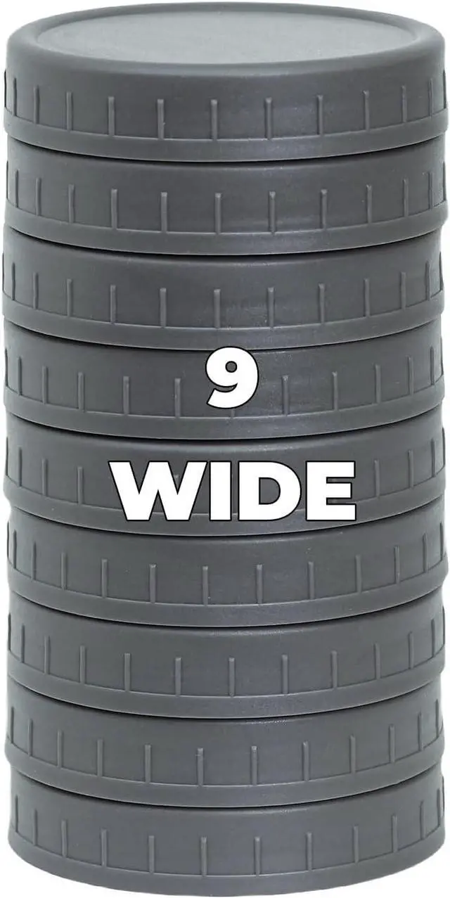 Main image of Bedgeta 9 Wide Mouth Mason Jar Lids with Silicone Ring,Thickened Leak-proof Lids Fit Ball,Kerr and More, 9 Gray Plastic, 86mm(Gray)