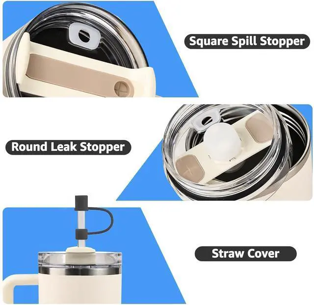 Alt view image 4 of 7 - MOLOSLEEVE 1 Pack Straw Toppers for Stanley 30oz|40oz, Black | Leak-proof Plugs, Dust-Proof, Silicone Material, 21 Colors
