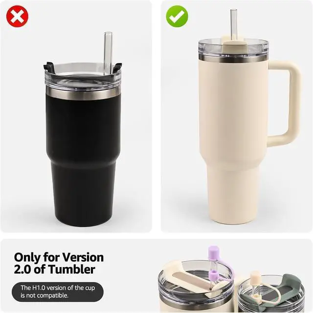 Alt view image 7 of 7 - MOLOSLEEVE 1 Pack Straw Toppers for Stanley 30oz|40oz, Black | Leak-proof Plugs, Dust-Proof, Silicone Material, 21 Colors