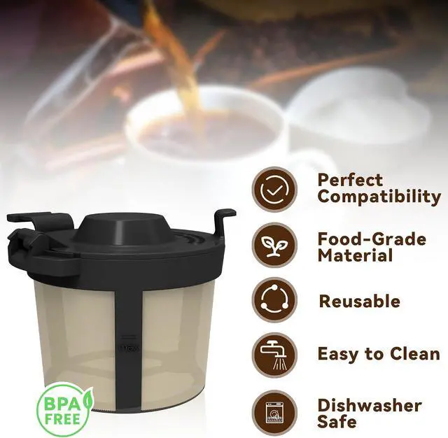 Alt view image 3 of 7 - Basket Filters for Ninja PB051/PB041ST, 1 Pack, for Ninja Coffee Filter | Reusable Basket Coffee Filters for Ninja Coffee Maker, for Ninja Espresso Machine Accessories, Durable, BPA-Free, Food-Grade