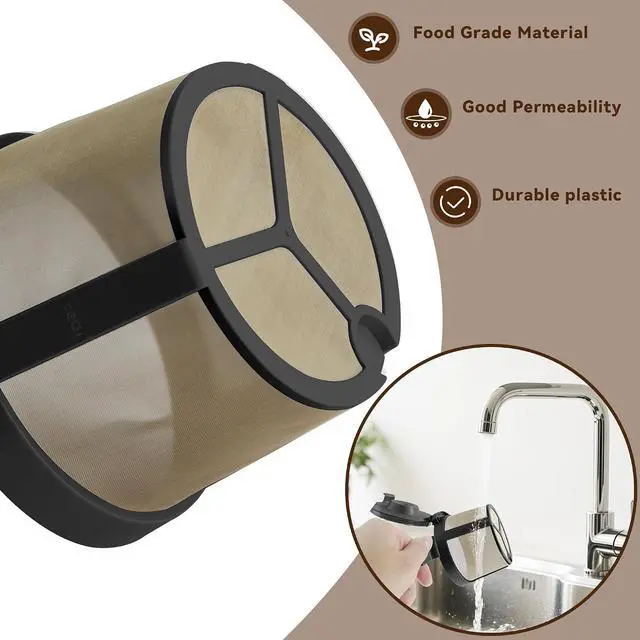 Alt view image 5 of 7 - Basket Filters for Ninja PB051/PB041ST, 1 Pack, for Ninja Coffee Filter | Reusable Basket Coffee Filters for Ninja Coffee Maker, for Ninja Espresso Machine Accessories, Durable, BPA-Free, Food-Grade