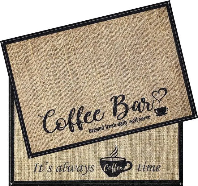 Main image of Cunhill 2 Pcs 20 x 14 Inch Coffee Placemats for Countertop(Coffee Time)