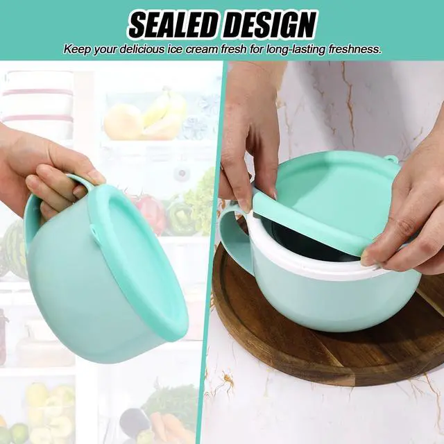 Alt view image 5 of 7 - 2pcs Silicone Lids for Dash My Mug, 5.9in BPA-Free Silicone Bowl Covers | Storage Cookware Lids Replacement for Dash Ice Cream Maker Mug (Light Green)