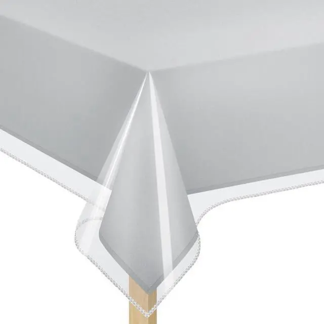 Main image of Elaine Karen Clear Plastic Table Cover Protector 54''x72'' Rectangular | 100% Waterproof vinyl Clear table protector, Plastic cover for table, Clear plastic tablecloth PVC Wipe Clean