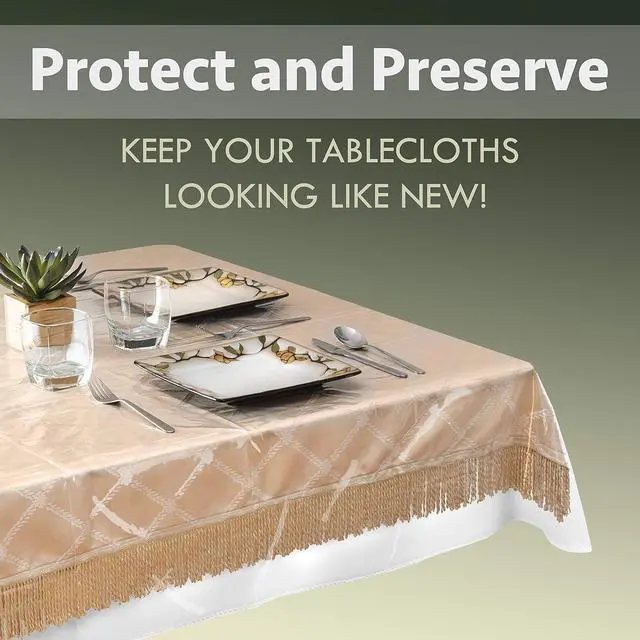 Alt view image 2 of 4 - Elaine Karen Clear Plastic Table Cover Protector 54''x72'' Rectangular | 100% Waterproof vinyl Clear table protector, Plastic cover for table, Clear plastic tablecloth PVC Wipe Clean